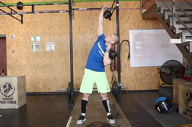 Photo of Kettlebell Seesaw Press exercise