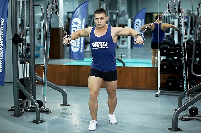 Photo of Standing Cable Chest Press exercise