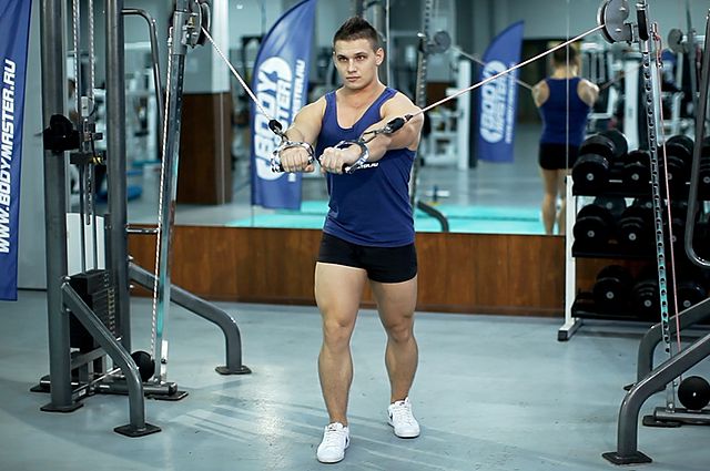 Photo of Standing Cable Chest Press exercise