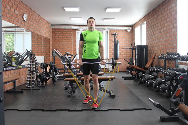 Photo of Close-Grip EZ-Bar Curl with Band exercise