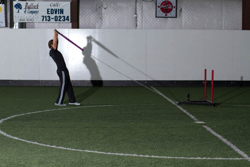 Exercise Sled Overhead Backward Walk