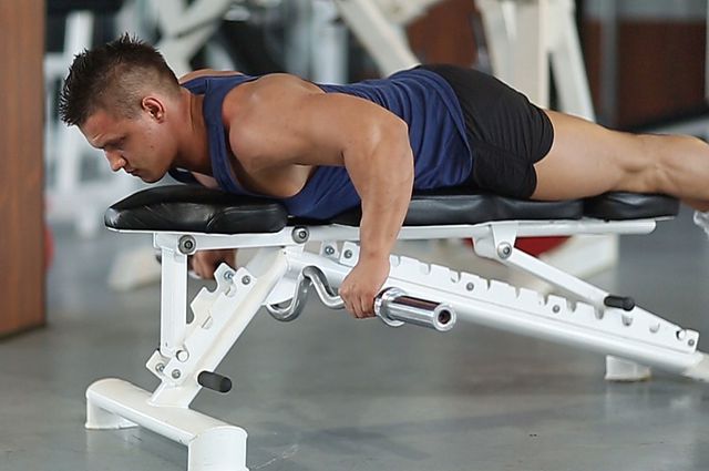 Photo of Lying Cambered Barbell Row  exercise