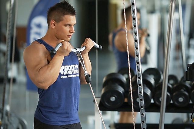 Photo of Standing Biceps Cable Curl exercise