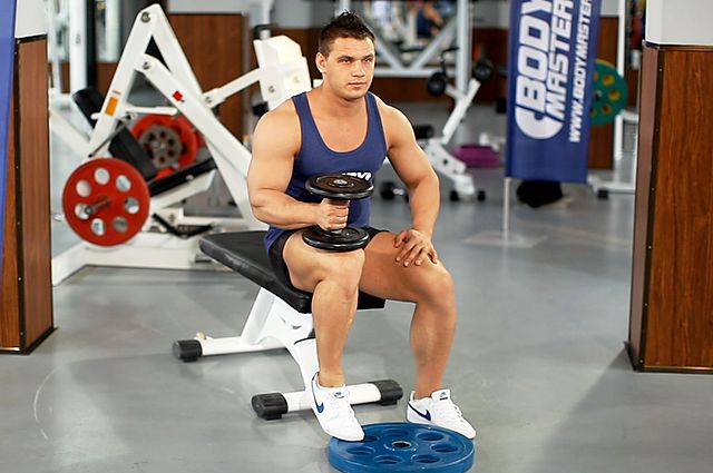 Photo of Dumbbell Seated One-Leg Calf Raise exercise