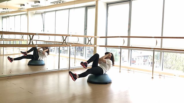 Photo of BOSU Up Bicycle Crunch exercise