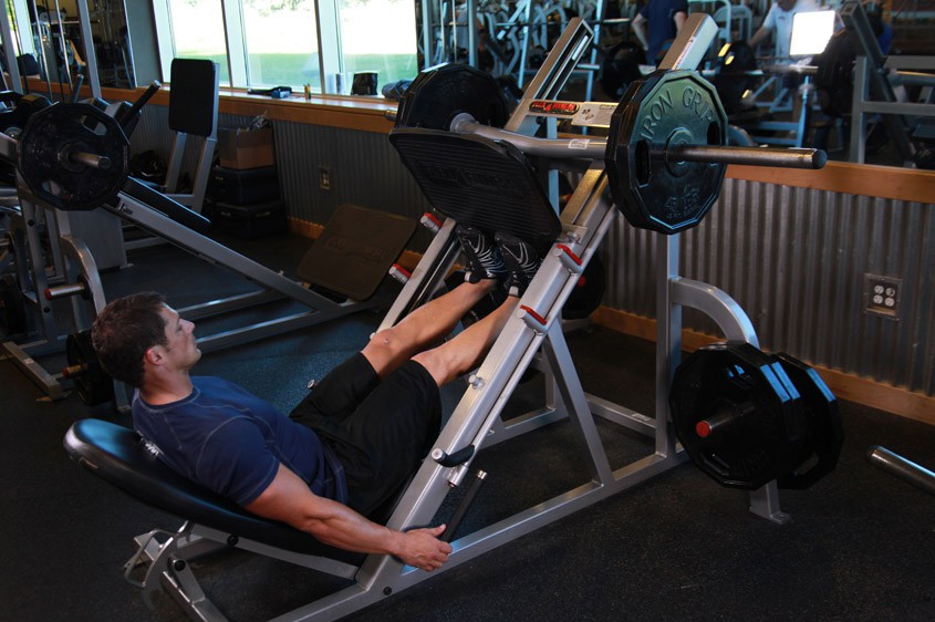 Exercise Calf Press On The Leg Press Machine