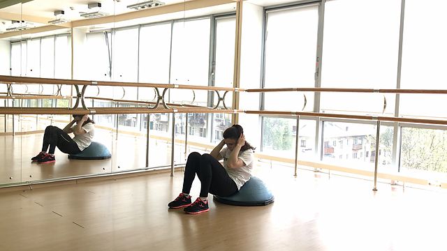 Photo of BOSU Up Crunch exercise