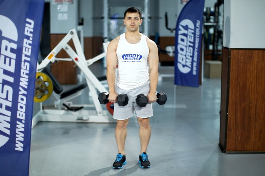 Exercise Standing Dumbbell Reverse Curl