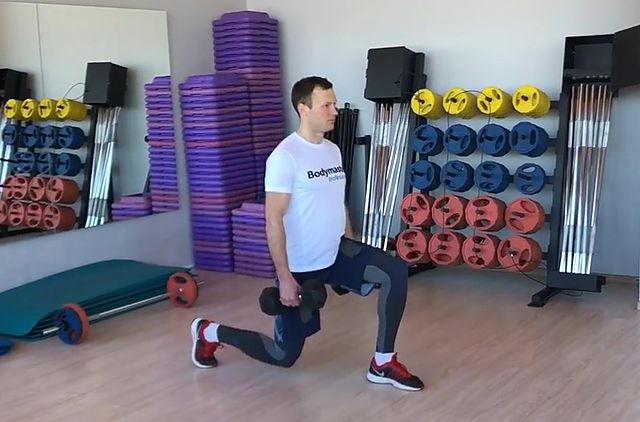 Photo of Dumbbell Rear Lunge exercise