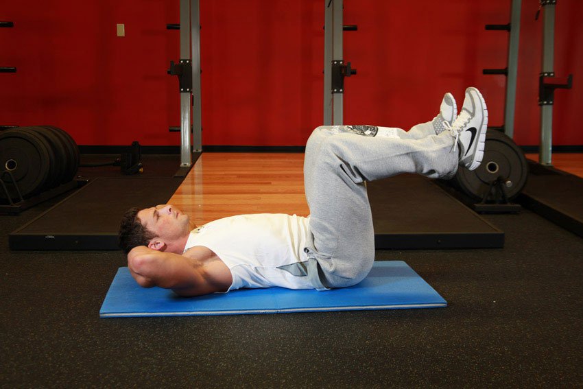 Exercise Bicycle Crunches