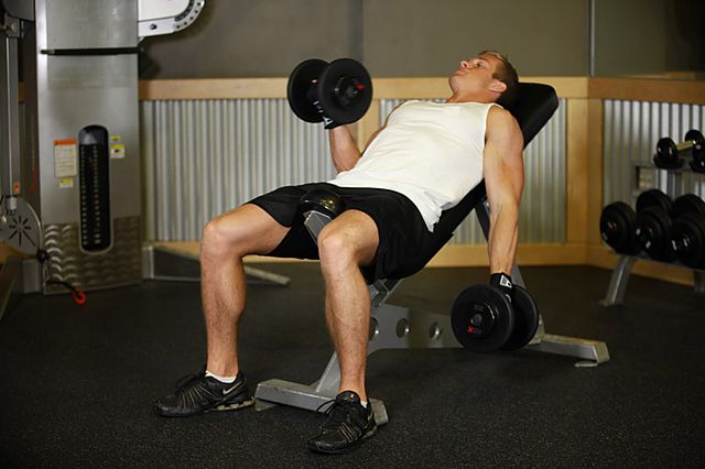 Photo of Alternate Incline Dumbbell Curl exercise