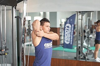 Standing Low-Pulley One-Arm Triceps Extension