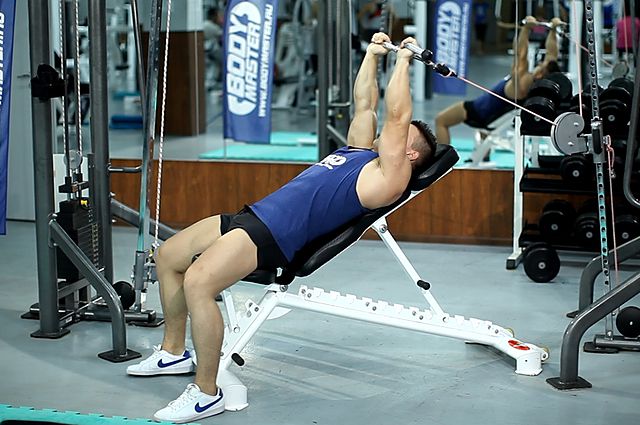 Photo of Cable Incline Triceps Extension exercise