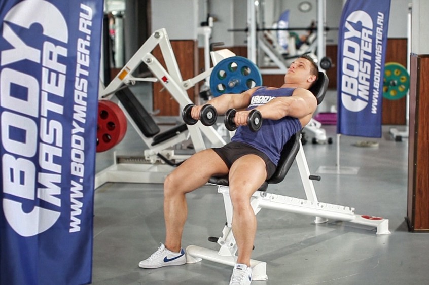 Exercise Front Incline Dumbbell Raise