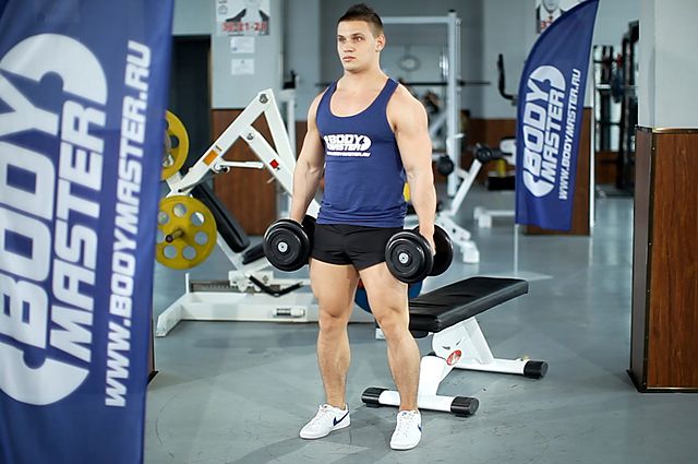 Photo of Dumbbell Squat To A Bench exercise
