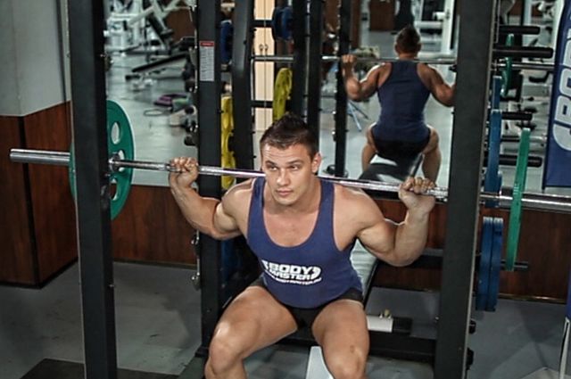 Photo of Barbell Squat To A Bench exercise