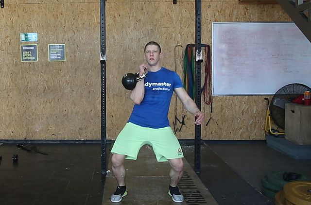 Photo of One-Arm Kettlebell Clean and Jerk exercise