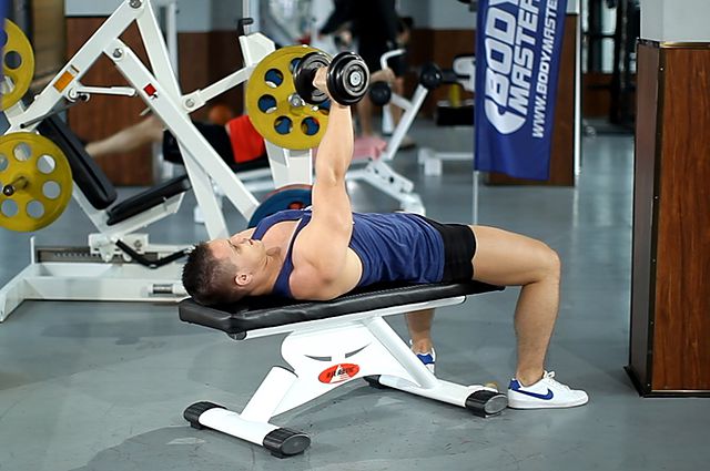 Photo of One-Arm Flat Bench Dumbbell Flye exercise