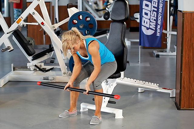 Photo of Seated Palm-Up Barbell Wrist Curl exercise