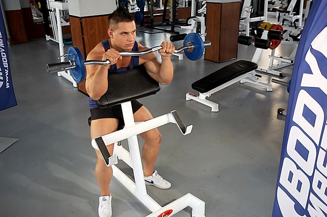 Photo of Reverse Barbell Preacher Curls exercise