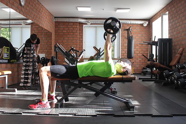 Photo of Lying Close-Grip Barbell Triceps Extension Behind The Head exercise