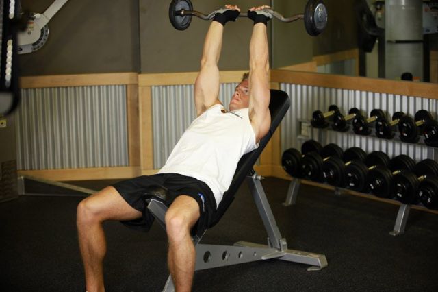 Photo of Incline Barbell Triceps Extension exercise