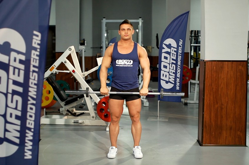 Exercise Standing Front Barbell Raise Over Head