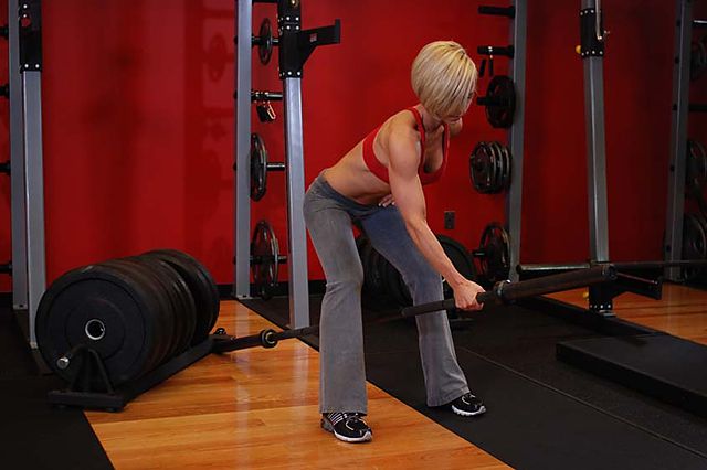 Photo of Bent Over One-Arm Long Bar Row exercise