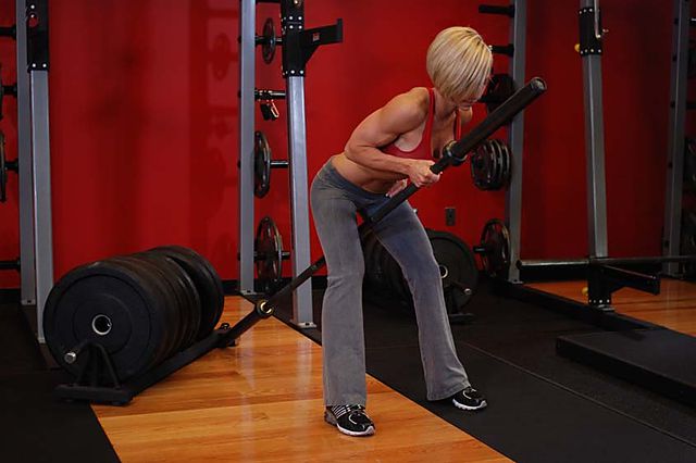Photo of Bent Over One-Arm Long Bar Row exercise