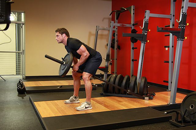 Photo of Bent Over One-Arm Long Bar Row exercise