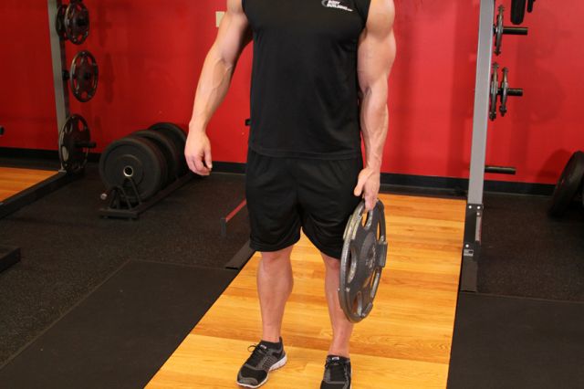 Photo of Standing Olympic Plate Hand Squeeze exercise