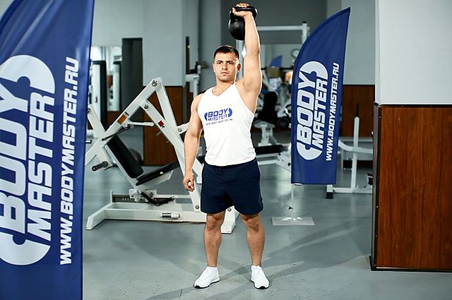 Photo of Kettlebell Arnold Press exercise