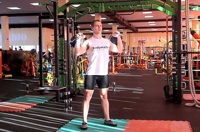 Photo of Two-Arm Kettlebell Military Press exercise