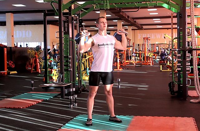 Photo of Two-Arm Kettlebell Military Press exercise