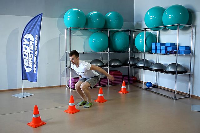 Photo of Front Cone Hops (or hurdle hops) exercise