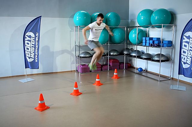 Photo of Lateral Cone Hops exercise