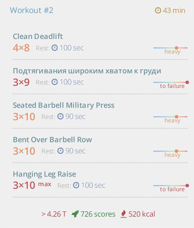 Hard Reset - three day split For Lean Body тренировка 2