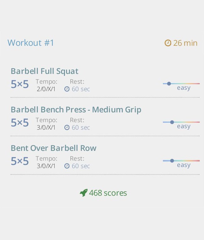 Strength Development 5x5 тренировка 1