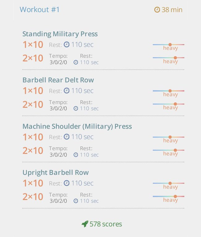 Shoulders and Back (mass + strength) тренировка 1