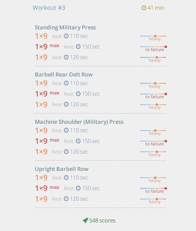 Shoulders and Back (mass + strength) тренировка 3